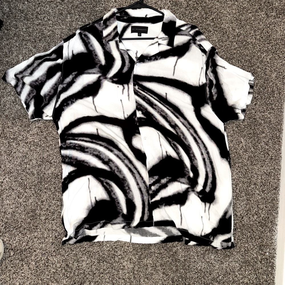 Black and White Abstract Men's Shirt